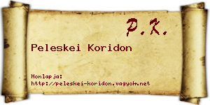 Peleskei Koridon névjegykártya
